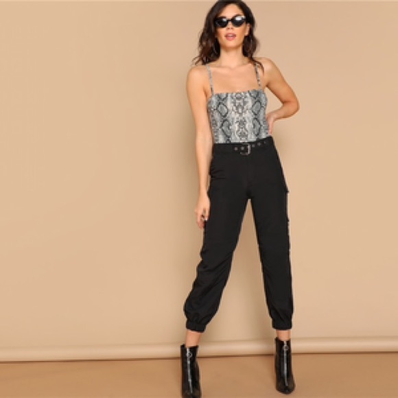 🖤 NWT Snakeskin bodysuit black white & gray - Picture 3 of 10